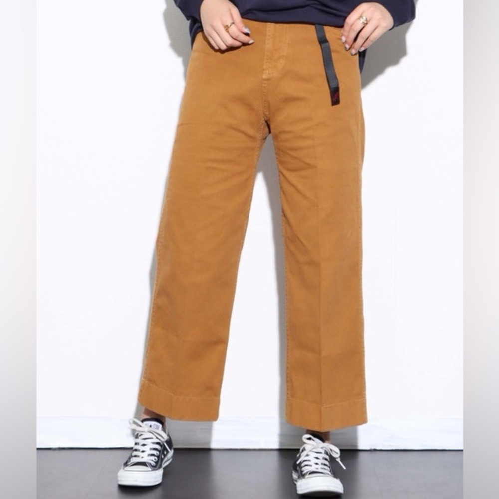 Gramicci Womens Five Pocket Wide Pant Sz L Caramel Brown Gorpcore Minimalist